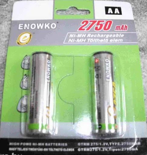 2 db. ENOWKO 2750 mAh újratölthető akkumulátor