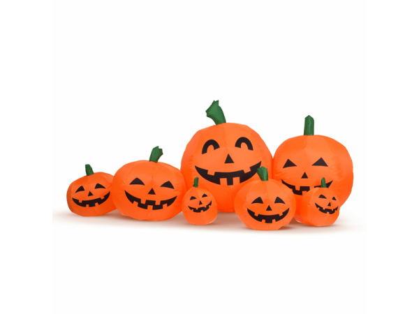 Felfújható halloweeni tökök, 7 db egybe , 230 cm , led világítással