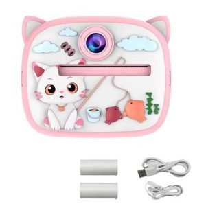 Cicás Mini Gyermek fényképezőgép azonnali nyomtatással és színezővel +1 tekercs hőpapírral
