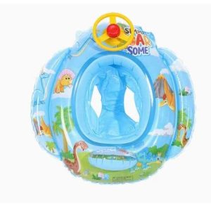 Kormánykerekes beleülős úszógumi kisfiúknak kék, dudával