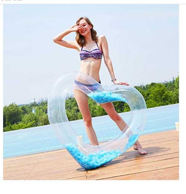 Szerelem úszógumi Kék tollakal szív alakú 90 cm - Image 2