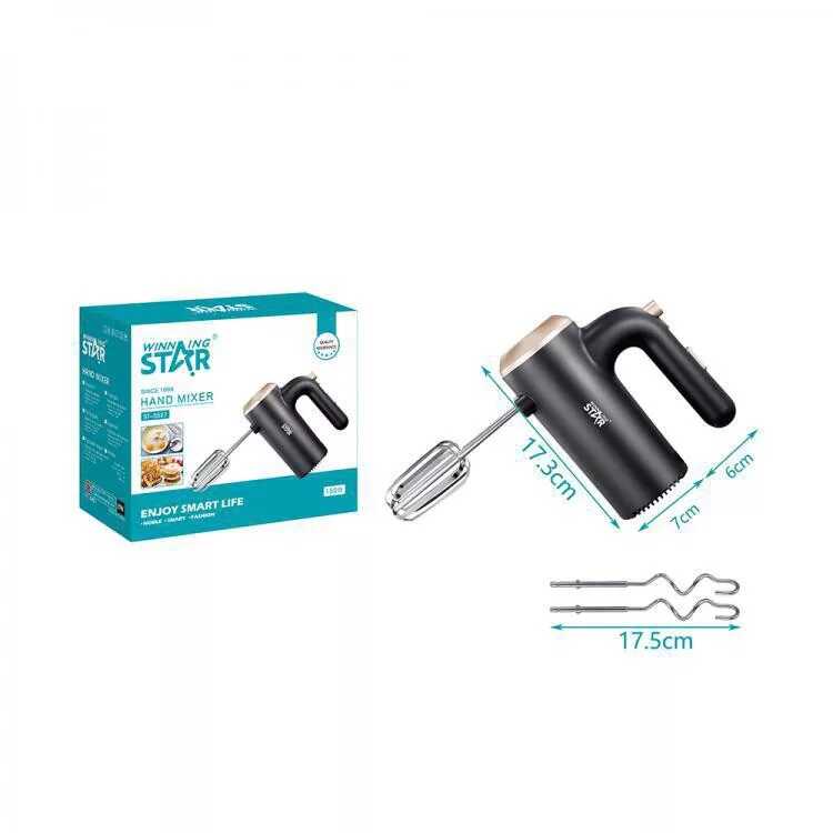 Winning Star kézi mixer , 5 féle sebbeségi fokozat, 3 féle fejjel ,150 W, fekete - Image 2