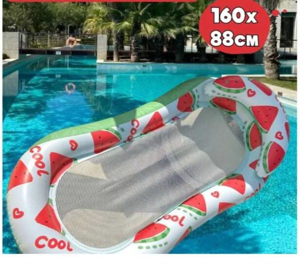 Dinnyemintás hálós vízimatrac cool strandmatrac fejtámasszal 160 X 90 - Image 2