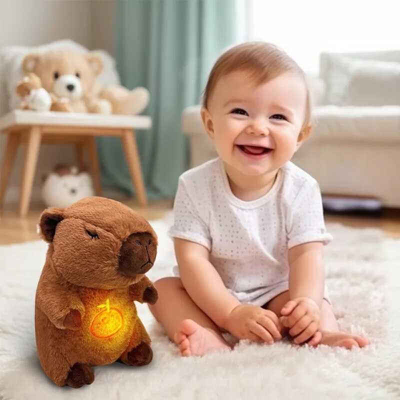 Szunyókáló plüss Cabybara , lélegző , lágy dallamok és fények - igazi alvótárs - Image 2