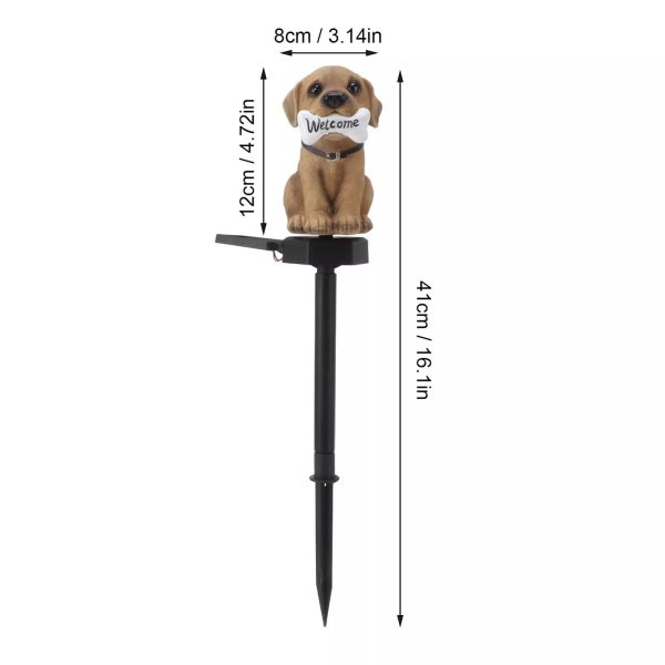 Napelemes világító kutya leszúrható kerti fény, 41 cm - Image 2