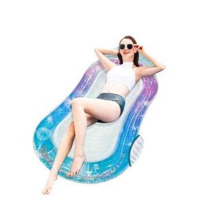 Középen hálós csillámos úszómatrac vízipihenőmatrac 160 x70 cm