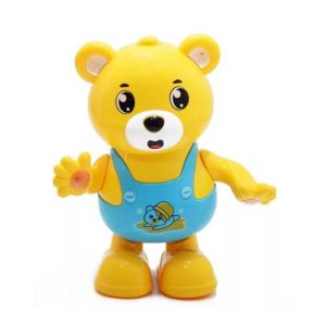 Zenélő táncoló maci discofénnyel , 20x13.5x9 cm