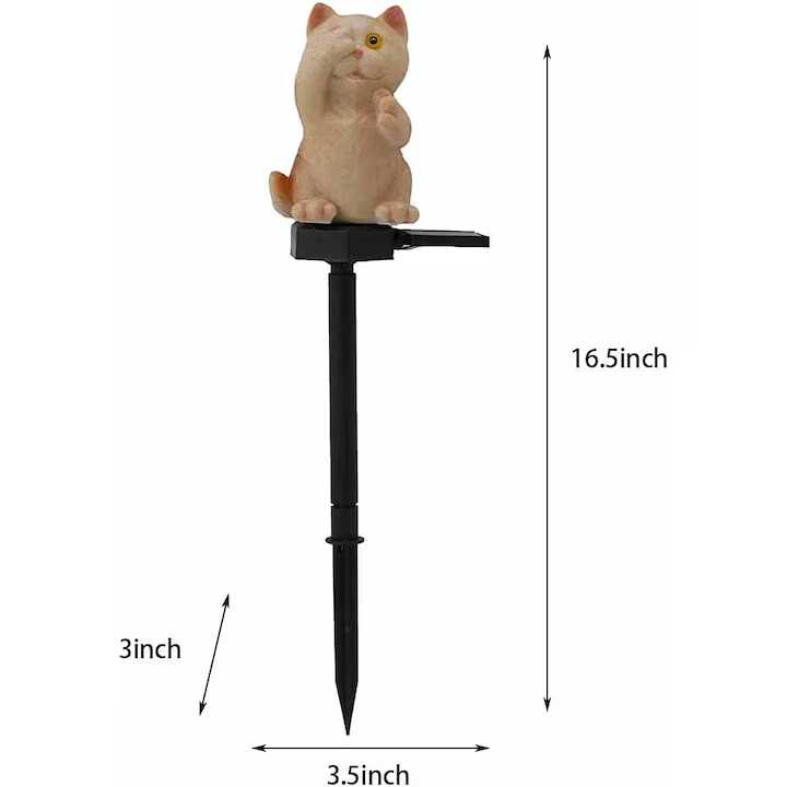 Cicás napelemes kerti lámpa, 45 cm - Image 5