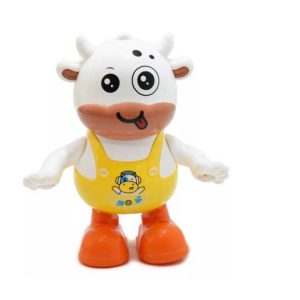 Zenélő és táncoló tehén discofénnyel , 20 x 13,5 x 9 cm