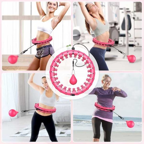 Fitness hula hop karika súlyzóval , 24 kivehető csomóval - Image 2