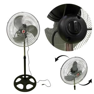Ipari Álló Ventilátor 18" (45cm) átmérő, 100W, 50Hz, 3 fém lapáttal és masszív talppal