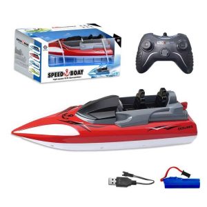 Távirányítós Motorcsónak – Piros, 18x9x10 cm, 4 éves kortól