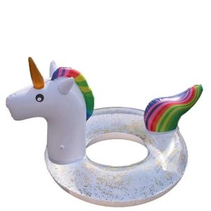 Unikornisos úszógumi csillámmal , 120 cm