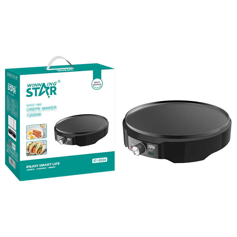 WINNING STAR ST-9324 Elektromos Palacsintasütő, 34 cm, 1200W, Tapadásmentes Felület