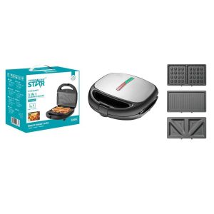 WINNING STAR ST-9450 3 az 1-ben Szendvicssütő, 800W, Cserélhető Lapokkal