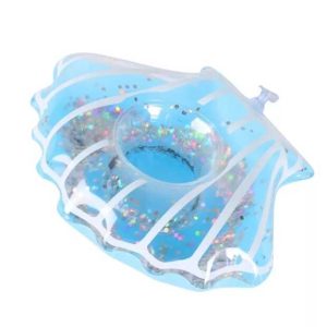 Felfújható ital / pohár tartó csillogós kagyló forma , 25 ×20 cm