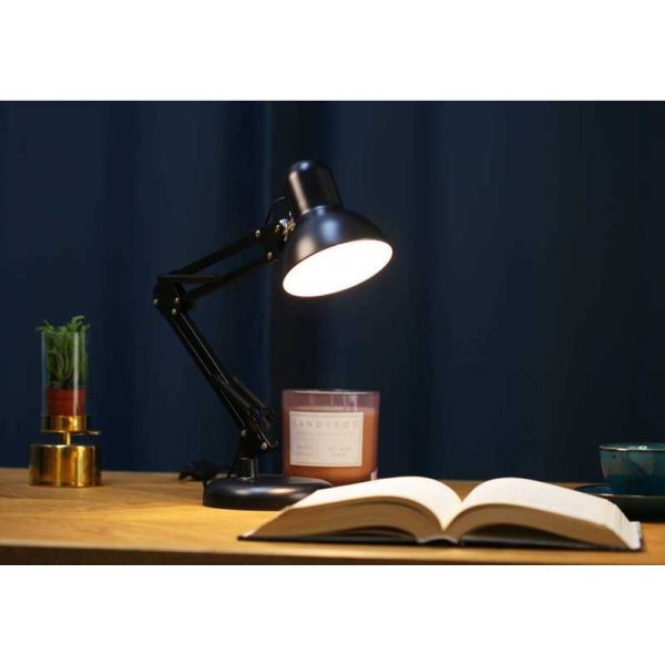 MT-811 Klasszikus Asztali Lámpa E27 – Állítható, Fém Rajzlámpa/Iskolalámpa, 40W, Fekete - Image 2