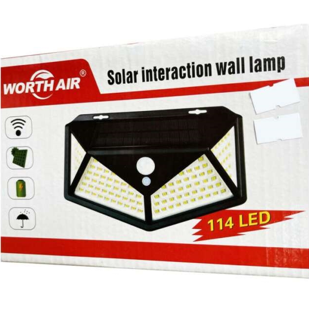 Worth Air Napelemes LED lámpa mozgásérzékelővel, 4 égő sorra, 114 LED, 700LM - Image 2