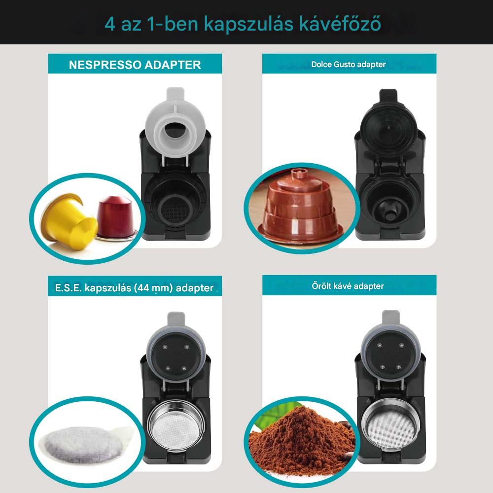 WINNING STAR ST-9745 Multikapszulás és Őröltkávé Főző, 20 Bar Nyomás, Kompakt - Image 2