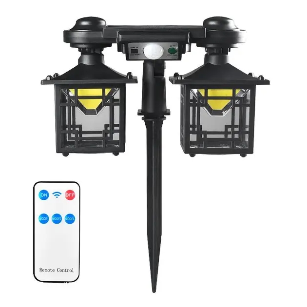 JD-2219A Napelemes mozgásérzékelős lámpa 2 DB burával, fali/ leszúrható - Image 3