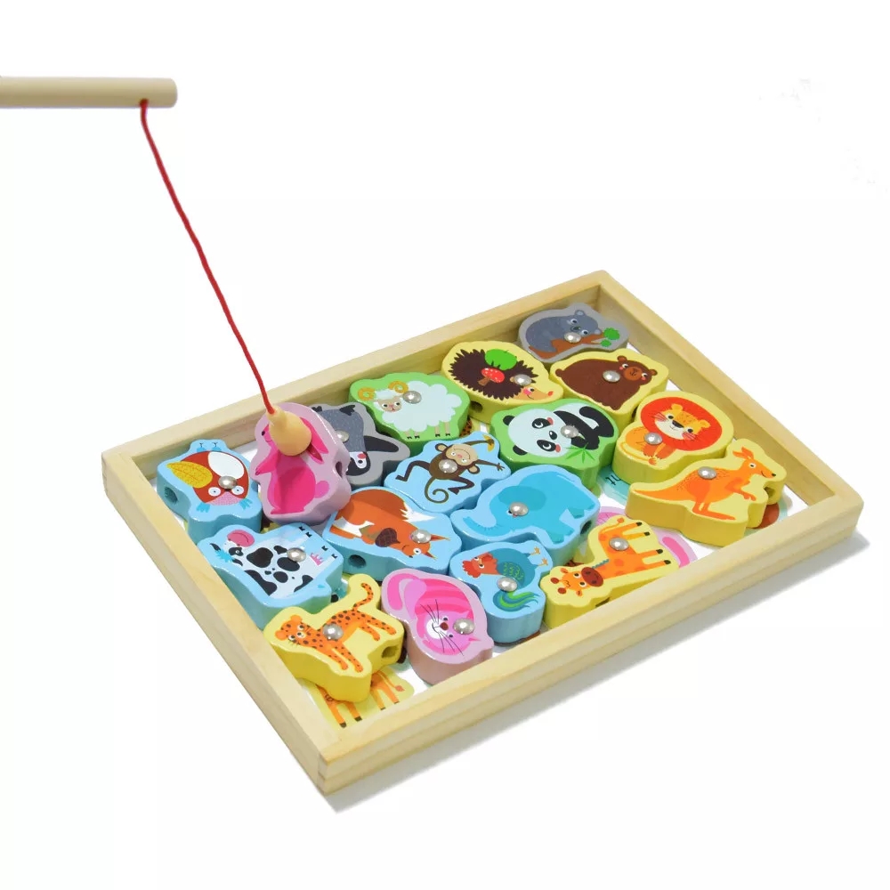 Fából készült mágneses horgászjáték , gyerekeknek - Image 3