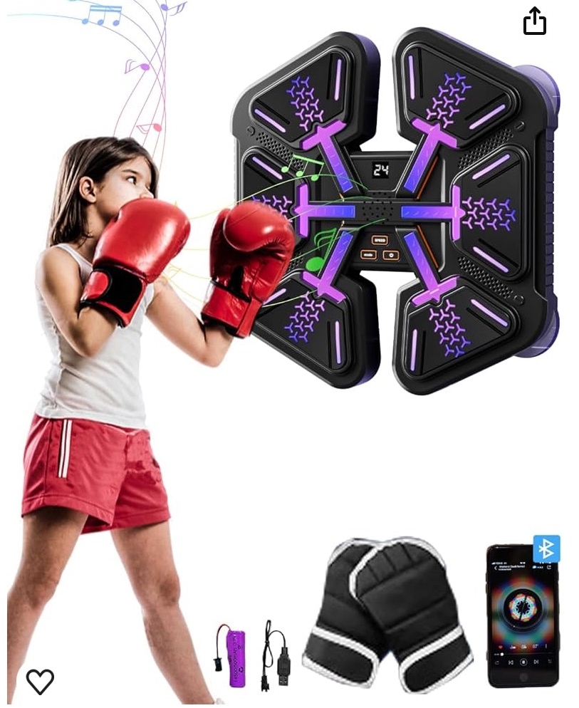 Zenés Boxfal LED Fényekkel,Gyermek Bokszgép