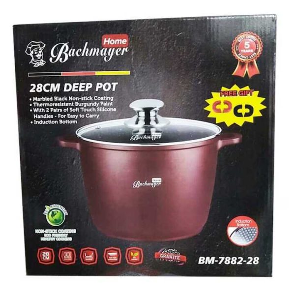 Bachmayer BM-7886-28 Márvány bevonatú magasfalú fazék , minden típusú hőforrásra , 8 l - Image 2