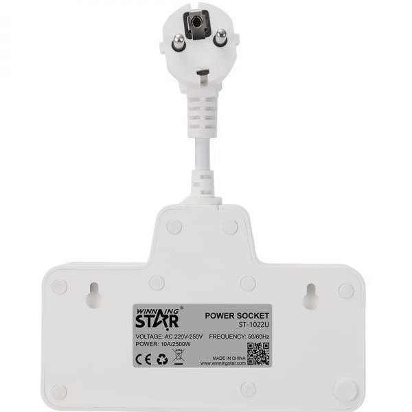 Winning Star ST-1022U Hálozati kapcsolós elosztó 2 aljzattal, 2 usb és 2 Type- C porttal - Image 2