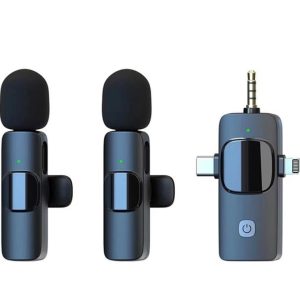 Vezeték nélküli 2db mini mikrofon vlogoláshoz vagy podcastekhez , Type-c és ios bemenettel