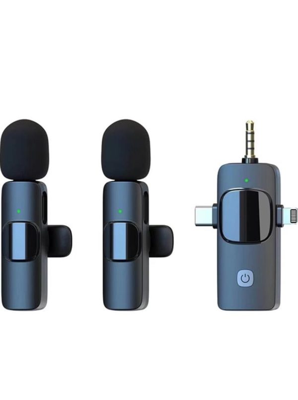 Vezeték nélküli 2db mini mikrofon vlogoláshoz vagy podcastekhez , Type-c és ios bemenettel