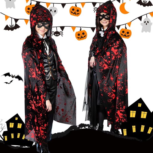 Halloweeni csuklyás köpeny , véres kéz mintázattal , gyerekeknek - Image 2
