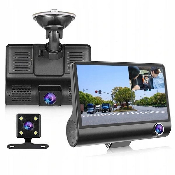 3 Kamerás menetrögzítő(Első, hátsó és belső) 4 colos Full HD monitorral - Image 2