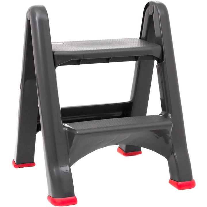 Curver 2 az 1-ben szék típusú létra, összecsukható, kétlépcsős, csúszásmentes, 58 cm magas, maximális teherbírás 150 kg, fekete - Image 4