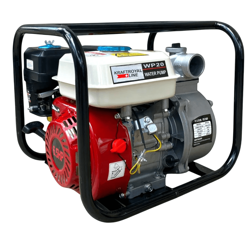 Kraftroyal MW-WP-20 Benzinmotoros vízszivattyú , 6.5 LE , 7 méteres szívómélység
