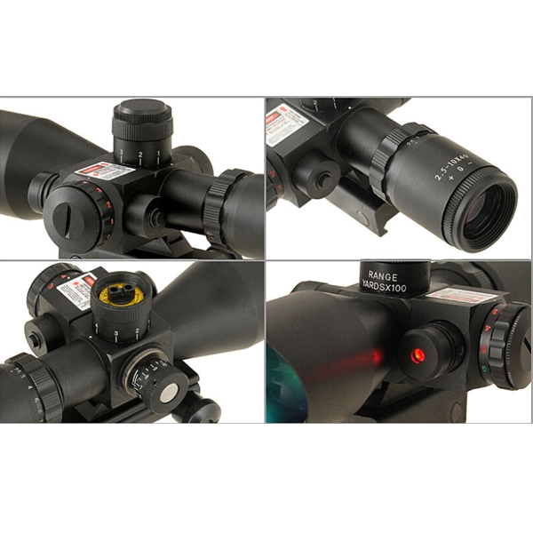 Fegyvertávcső, céltávcső 2.5-10x40, lézerrel - Image 4