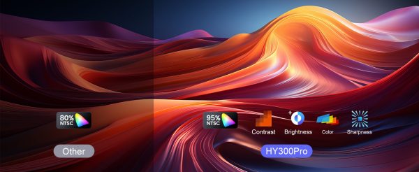 Intelligens 4k videoprojektor játékkonzollal, VSM, Android TV 11.0, távirányító, WiFi 6, Bluetooth 5.0, 130 hüvelykes vetítővászon, automatikus képkorrekció, négymagos, 280 ANSI, beépített hangszóró, HDMI, USB, fehér - Image 17