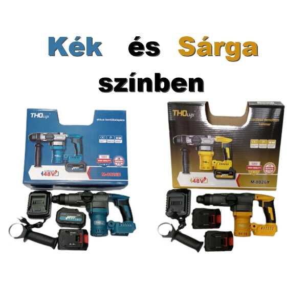 Tho M-8026 Űtvefúró fúrókalapács 2db 48V 4 Ah akkuval, 10000 rpm - Image 2