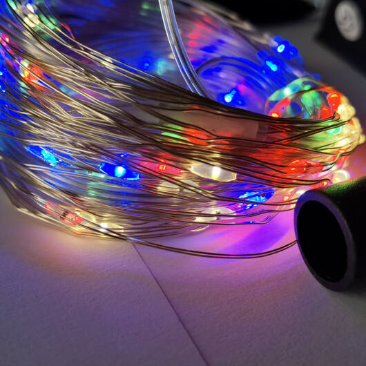 RGB színes, 10 méteres, napelmes led szalag - 100 led, kültéri - Image 2