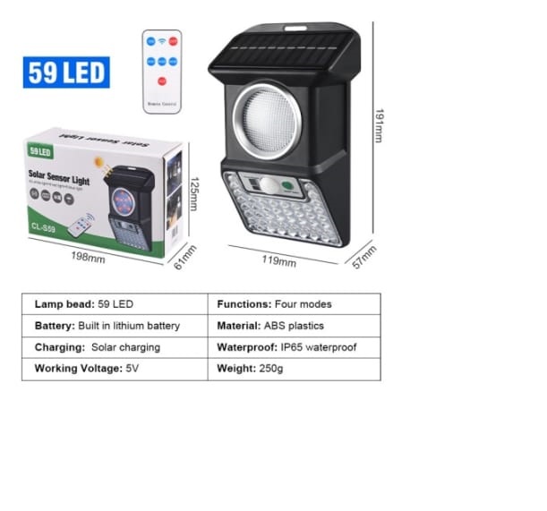 Solar sensor lightnapelemes fali lámpa - Image 3