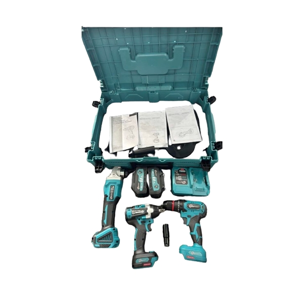 Dauerkraft 3 in 1 szerszámszett. sarokcsiszoló, ütve csavarozó és fúró 2db akkumulátorral 8 Ah - Image 2