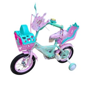 Kislány bicikli műanyag kosárral és csomagtartóval, levehető pótkerékkel az igazi kis hercegnőknek 12" colos méretben