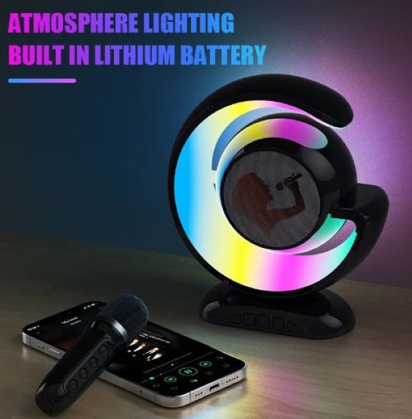 Karaoke hangszóró 2db vezeték nélküli mikrofonnal, fénnyel bluetooth YS-110 - Image 3