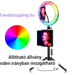 Rgb szelfi stúdió lámpa TikTok állvány 26 cm