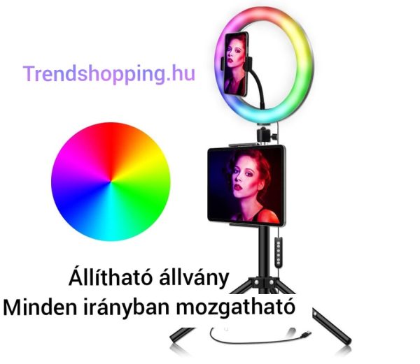 Rgb szelfi stúdió lámpa  TikTok állvány 26 cm