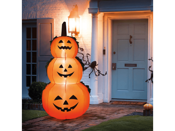 Felfújható halloweeni tökök , 3 db egyben , led világítással , 120 cm - Image 2