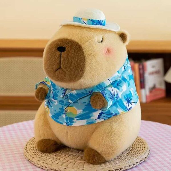 Barna capybara plüss kalapban és ruhában , 60 cm - Image 2
