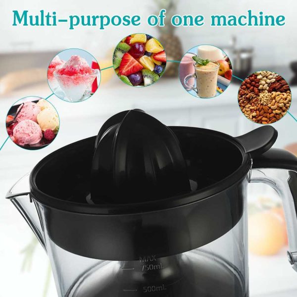 WINNING STAR ST-5594 Elektromos Citrusprés – 0.75L, 30W, Automatikus Forgás, Fekete/Inox - Image 2