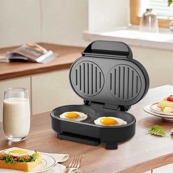 WINNING STAR ST-9451 Hamburgerkészítő – 1000W, Dupla Sütőfelület, Fekete - Image 2
