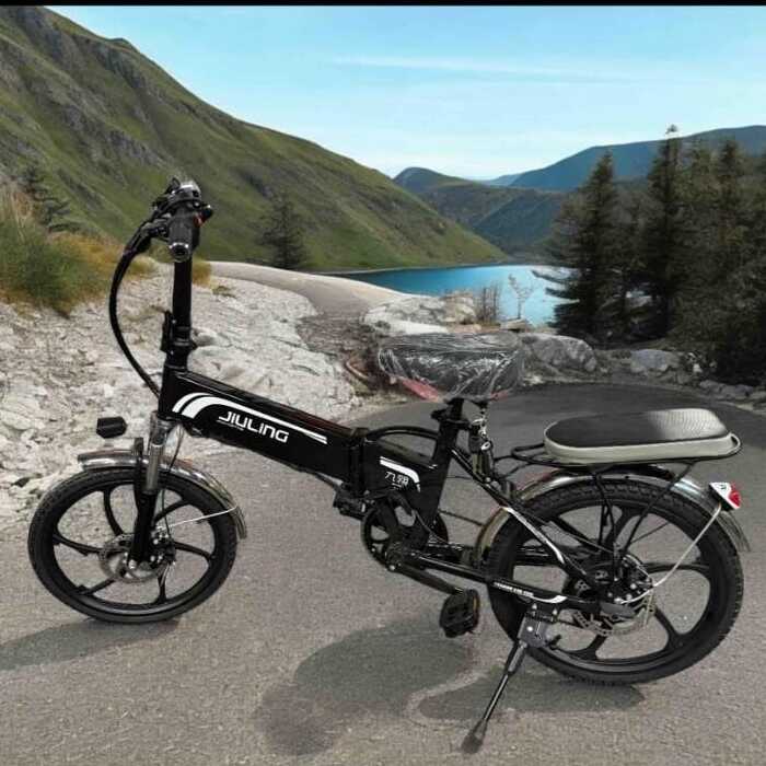 Jiuling összecsukható elektromos kerékpár , 7 sebességes , csomagtartóval , 350 W - Image 2