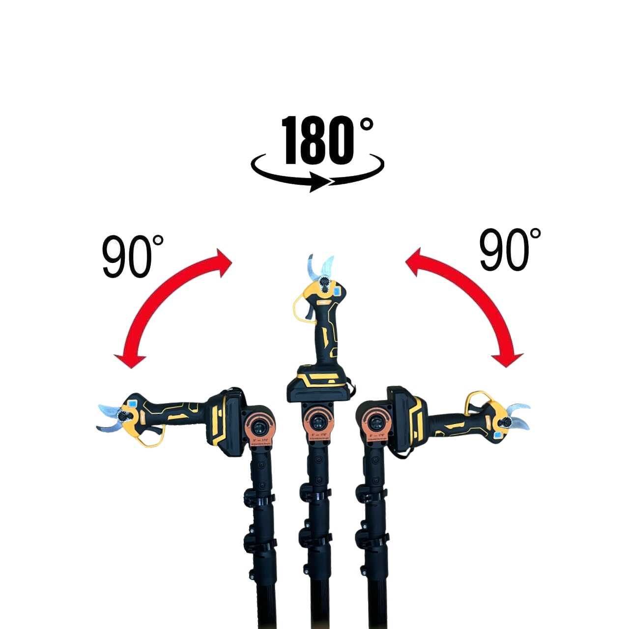 Hayami 1004-CC Magassági Ágvágó Szett, Láncfűrész és Metszőolló Teleszkópos hosszabító karral, 2db 48V akku - Image 3
